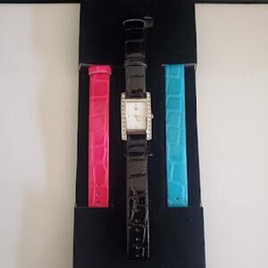 Givenchy‎ Parfums Women's Watch with Black Blue and Pink Bands NWOT